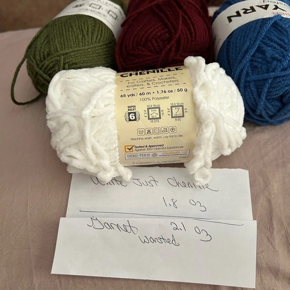 LOT Of 3 Mixed Premier JUST YARN  Worsted 2.11 oz / Skein* - 1 Just Chenille - Picture 9 of 11